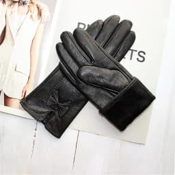 Colorful Leather Gloves Women Fashion Simple Style Velvet Lining Autumn Winter Warm Ladies Sheepskin Finger Gloves