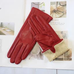 Colorful Leather Gloves Women Fashion Simple Style Velvet Lining Autumn Winter Warm Ladies Sheepskin Finger Gloves