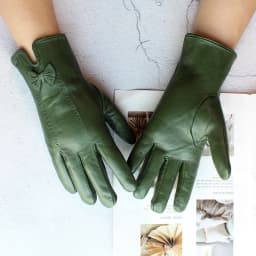 Colorful Leather Gloves Women Fashion Simple Style Velvet Lining Autumn Winter Warm Ladies Sheepskin Finger Gloves