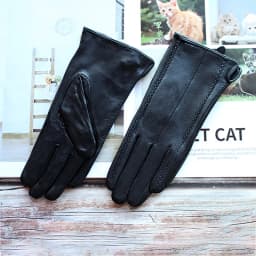 Colorful Leather Gloves Women Fashion Simple Style Velvet Lining Autumn Winter Warm Ladies Sheepskin Finger Gloves