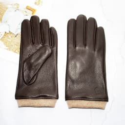 Men's Motorcycle Riding Leather Deer Skin Gloves Outdoor Windproof Fashion New Wool Lining Autumn And Winter Warm Gloves