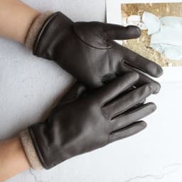 Men's Motorcycle Riding Leather Deer Skin Gloves Outdoor Windproof Fashion New Wool Lining Autumn And Winter Warm Gloves