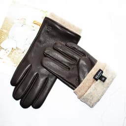 Men's Motorcycle Riding Leather Deer Skin Gloves Outdoor Windproof Fashion New Wool Lining Autumn And Winter Warm Gloves
