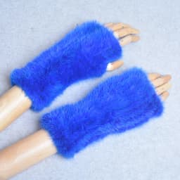 New Women 100% Real Genuine Knitted Mink Fur Mittens Winter Warm Lady Real Fur Fingerless Gloves Handmade Knit Mink Fur Mitten