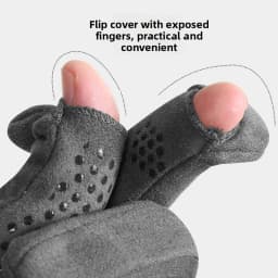Winter Warm Gloves for Men's Outdoor Cycling and Driving Suede and Fleece Thickened Non-slip Touch Screen Gloves
