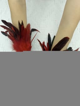 Natural Feather Sleeve Cuffs Gloves Party Cosplay Lace Wrist Cuffs Fur Sleeve Furry Accessories Carnival Stage Show Costume