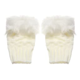 Winter Women Girls Faux Rabbit Hair Fingerless Thicken Warm Gloves Soft Stretch Mittens Outdoor Sports Half Finger Gloves