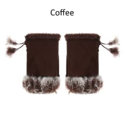 Winter Women Girls Faux Rabbit Hair Fingerless Thicken Warm Gloves Soft Stretch Mittens Outdoor Sports Half Finger Gloves