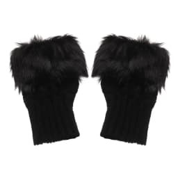 Winter Women Girls Faux Rabbit Hair Fingerless Thicken Warm Gloves Soft Stretch Mittens Outdoor Sports Half Finger Gloves