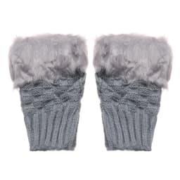 Winter Women Girls Faux Rabbit Hair Fingerless Thicken Warm Gloves Soft Stretch Mittens Outdoor Sports Half Finger Gloves