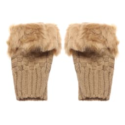 Winter Women Girls Faux Rabbit Hair Fingerless Thicken Warm Gloves Soft Stretch Mittens Outdoor Sports Half Finger Gloves