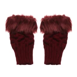 Winter Women Girls Faux Rabbit Hair Fingerless Thicken Warm Gloves Soft Stretch Mittens Outdoor Sports Half Finger Gloves