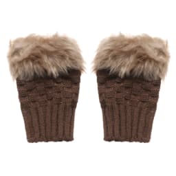 Winter Women Girls Faux Rabbit Hair Fingerless Thicken Warm Gloves Soft Stretch Mittens Outdoor Sports Half Finger Gloves