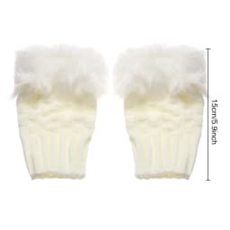 Winter Women Girls Faux Rabbit Hair Fingerless Thicken Warm Gloves Soft Stretch Mittens Outdoor Sports Half Finger Gloves