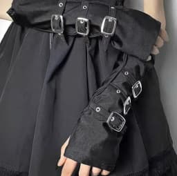 2024 Fashion Personality Buckle Straps Punk Style Women Spandex Fingerless Gloves Lolita Cosplay Stage Performances Street Dance
