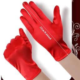 Women Wedding Brides Satin Short Gloves Opera Banquet Stage Performances Multicolored Elegant Temperament Princess