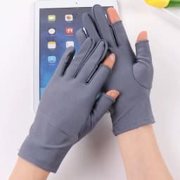 Beige Black Summer Women Gloves Outdoor Sport Breathable Thin Semi-Finger Driving Gloves Sunscreen Fingerless Elasticity Gloves