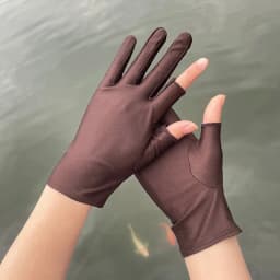 Beige Black Summer Women Gloves Outdoor Sport Breathable Thin Semi-Finger Driving Gloves Sunscreen Fingerless Elasticity Gloves