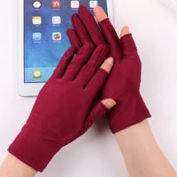 Beige Black Summer Women Gloves Outdoor Sport Breathable Thin Semi-Finger Driving Gloves Sunscreen Fingerless Elasticity Gloves