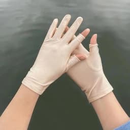 Beige Black Summer Women Gloves Outdoor Sport Breathable Thin Semi-Finger Driving Gloves Sunscreen Fingerless Elasticity Gloves