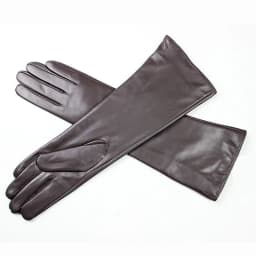 Women's 38 CM Long Fashion Color Leather Sheepskin Gloves with Velvet Lining Warm Finger Gloves for Autumn And Winter