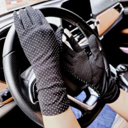 2025 New Fashion Women's Sun Protection Gloves Ladies Summer Cotton Dot Breathable Non-slip Touch Screen Driving Gloves