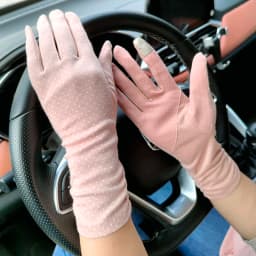 2025 New Fashion Women's Sun Protection Gloves Ladies Summer Cotton Dot Breathable Non-slip Touch Screen Driving Gloves