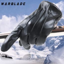 Fashion Men Women Winter PU Leather Gloves Luxurious Cashmere Warm Driving Gloves Black Touch Screen Waterproof Gloves Mittens