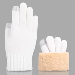 Men's Autumn Winter Touch Screen Knitted Gloves Outdoor Sports Cycling Plus Velvet Double Layer Thicke Driving Warm Mittens S310