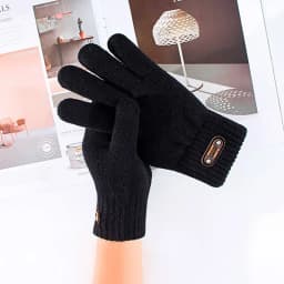 Men's Autumn Winter Touch Screen Knitted Gloves Outdoor Sports Cycling Plus Velvet Double Layer Thicke Driving Warm Mittens S310