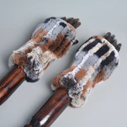 New Arrival Female Natural Rabbit Fur Gloves Knitted Warm Real Rex Rabbit Fur Mittens Women Winter Outdoor Rex Rabbit Fur Gloves