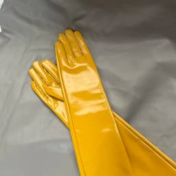 Genuine Patent Leather Gloves Women's Long Gloves Men's Sexy Ladies Shiny Party Evening Overlength Opera Shine Leather Customize