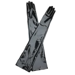 Genuine Patent Leather Gloves Women's Long Gloves Men's Sexy Ladies Shiny Party Evening Overlength Opera Shine Leather Customize