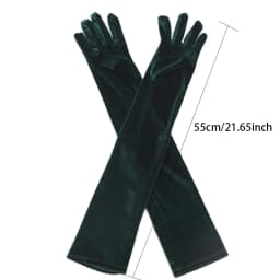 55cm Women Vintage Black Velvet Long Gloves Opera Over Elbow Arm Sleeve Full Finger Driving Evening Dress Etiquette Gloves