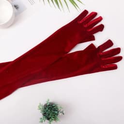 55cm Women Vintage Black Velvet Long Gloves Opera Over Elbow Arm Sleeve Full Finger Driving Evening Dress Etiquette Gloves