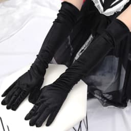 55cm Women Vintage Black Velvet Long Gloves Opera Over Elbow Arm Sleeve Full Finger Driving Evening Dress Etiquette Gloves