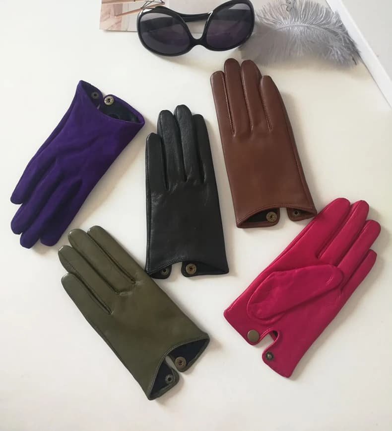 2025 Half Palm Glove Driving Fashion Genuine Real Goat Leather Gloves Women Fashion Mittens Real Leather G595