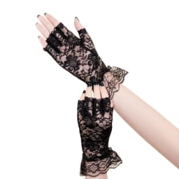 Summer Women Lace Driving Sun Protection Finger Gloves Wedding Thin Elasticity Mesh Touchable Screen Half Finger Short Gloves