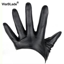 WarBLade New Design Sexy Leather Gloves For Women Half Palm PU Leather Gloves Dancing Party Show Gloves Black Mittens