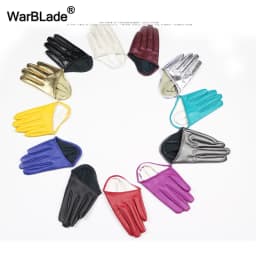 WarBLade New Design Sexy Leather Gloves For Women Half Palm PU Leather Gloves Dancing Party Show Gloves Black Mittens