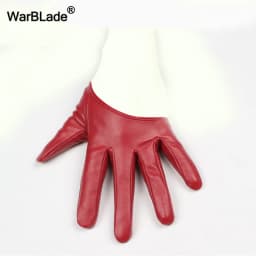 WarBLade New Design Sexy Leather Gloves For Women Half Palm PU Leather Gloves Dancing Party Show Gloves Black Mittens