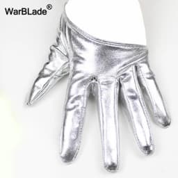 WarBLade New Design Sexy Leather Gloves For Women Half Palm PU Leather Gloves Dancing Party Show Gloves Black Mittens