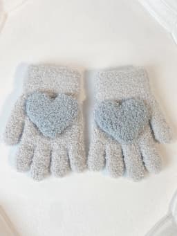 3-6 years old winter solid color children's love gloves, warm and cold resistant, all finger thick, boys' and girls' hand warmer