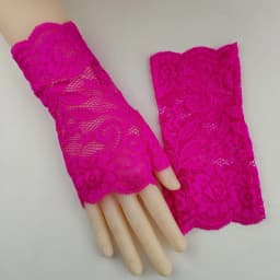 Sexy Fluorescence Party Dress Fingerless Sun Sleeve Glove Summer Women Cycling Hip Hop Punk Dance Mesh Lace Flower Mitten