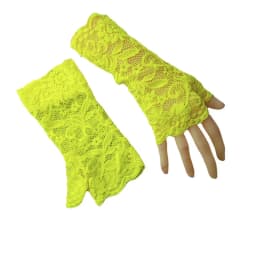 Sexy Fluorescence Party Dress Fingerless Sun Sleeve Glove Summer Women Cycling Hip Hop Punk Dance Mesh Lace Flower Mitten