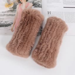 Winter Girl Natural Real Rex Rabbit Fur Gloves Good Elastic Hand Knitted Rex Rabbit Fur Mittens Lady Real Rex Rabbit Fur Gloves