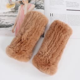 Winter Girl Natural Real Rex Rabbit Fur Gloves Good Elastic Hand Knitted Rex Rabbit Fur Mittens Lady Real Rex Rabbit Fur Gloves