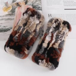 Winter Girl Natural Real Rex Rabbit Fur Gloves Good Elastic Hand Knitted Rex Rabbit Fur Mittens Lady Real Rex Rabbit Fur Gloves