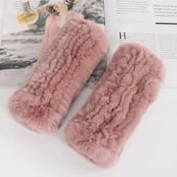 Winter Girl Natural Real Rex Rabbit Fur Gloves Good Elastic Hand Knitted Rex Rabbit Fur Mittens Lady Real Rex Rabbit Fur Gloves