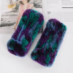 Winter Girl Natural Real Rex Rabbit Fur Gloves Good Elastic Hand Knitted Rex Rabbit Fur Mittens Lady Real Rex Rabbit Fur Gloves